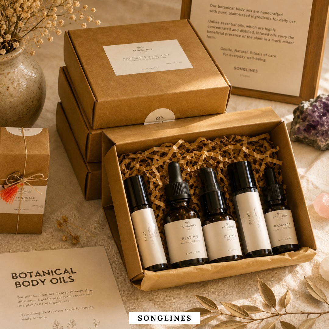Songlines Botanical Body Ritual Set with five oils